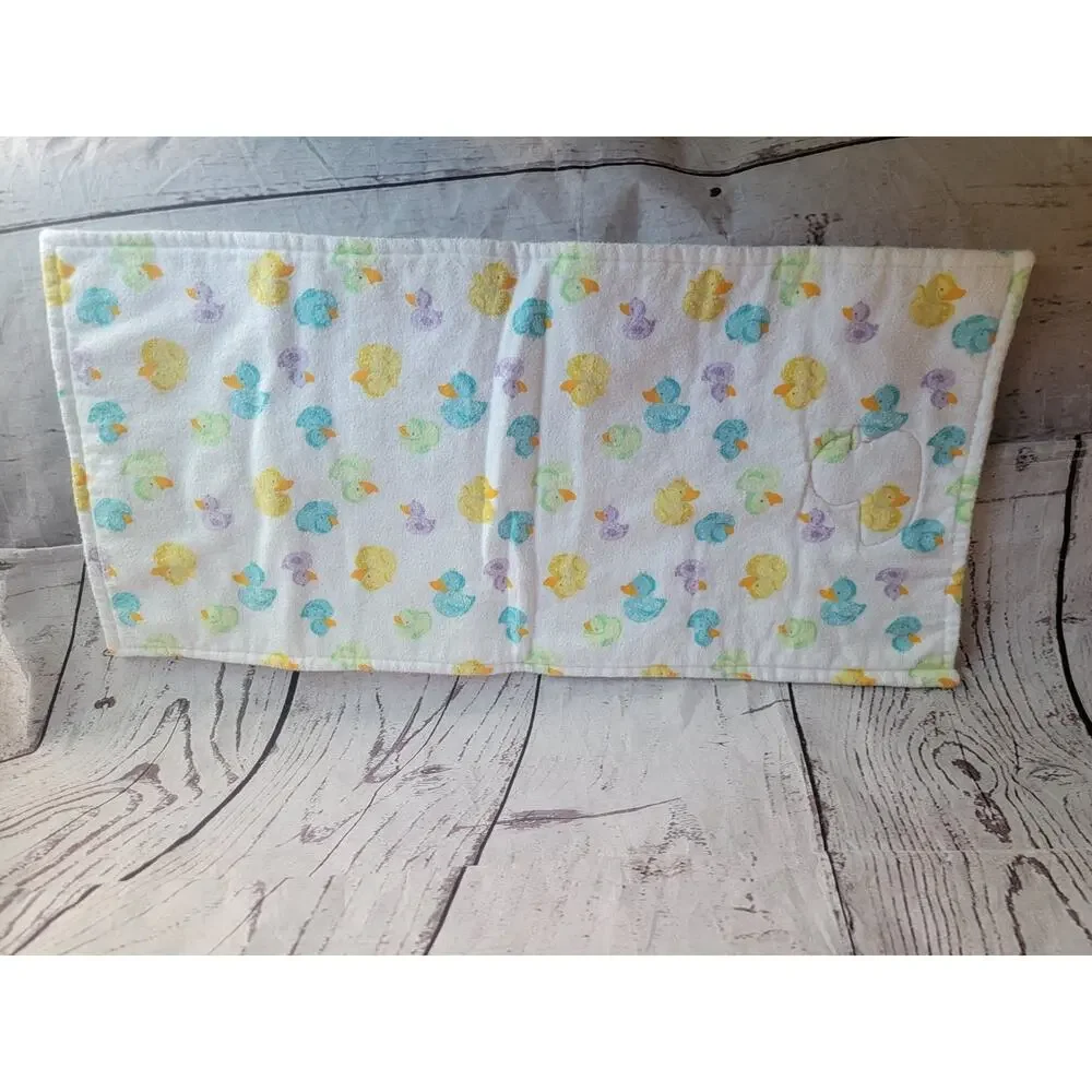 2 Handmade Burp Cloths Duckies And Elephant Flannel Material 17in Long